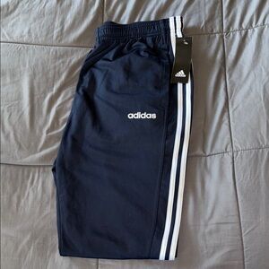 Adidas Navy Track Pants with White Stripes